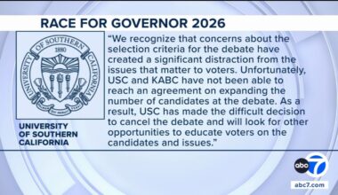 Tuesday's gubernatorial debate at USC called off