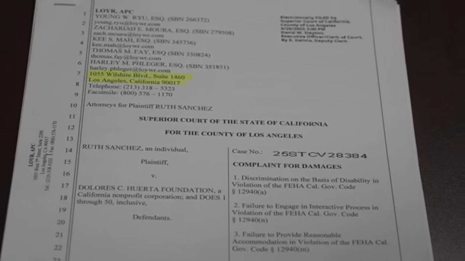 Ex-employee for Dolores Huerta Foundation sues organization over labor violations