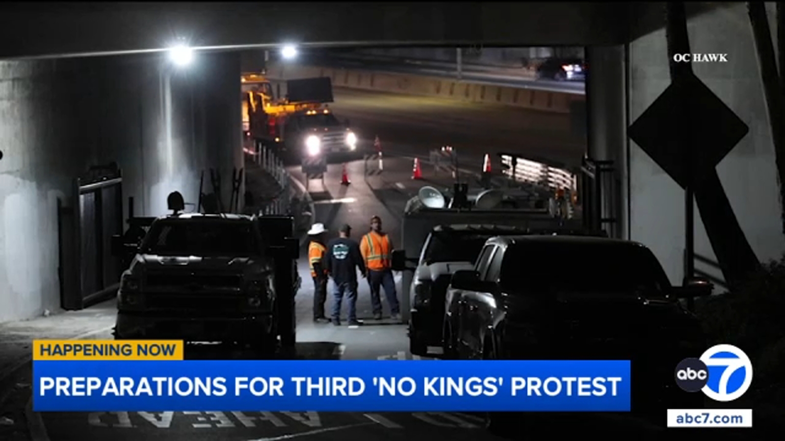 Gates installed on 101 Freeway ramps in downtown Los Angeles ahead of 'No Kings' protest