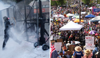 'No Kings' protests 2026: Chaotic scene unfolds after thousands gathered for 'No Kings' rally in downtown Los Angeles