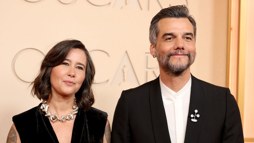 HOLLYWOOD, CALIFORNIA - MARCH 15: (L-R) Germaine Le and Wagner Moura attend the 98th Oscars at Dolby Theatre on March 15, 2026 in Hollywood, California. (Photo by Arturo Holmes/Getty Images)