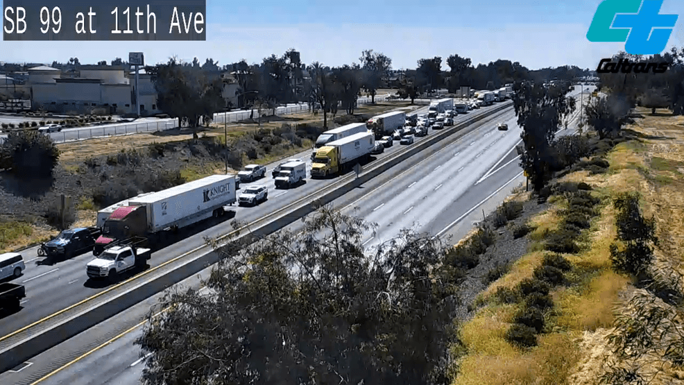 A major traffic disruption is shutting down northbound lanes of Hwy. 99 late Sunday morning.{ } This is a photo showing the traffic impact from the crash around 11:30 a.m. PHOTO: CalTrans