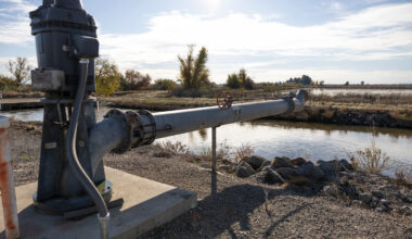 A groundwater well by an irrigation canal in Maxwell, California. Photo taken November 29, 2023.