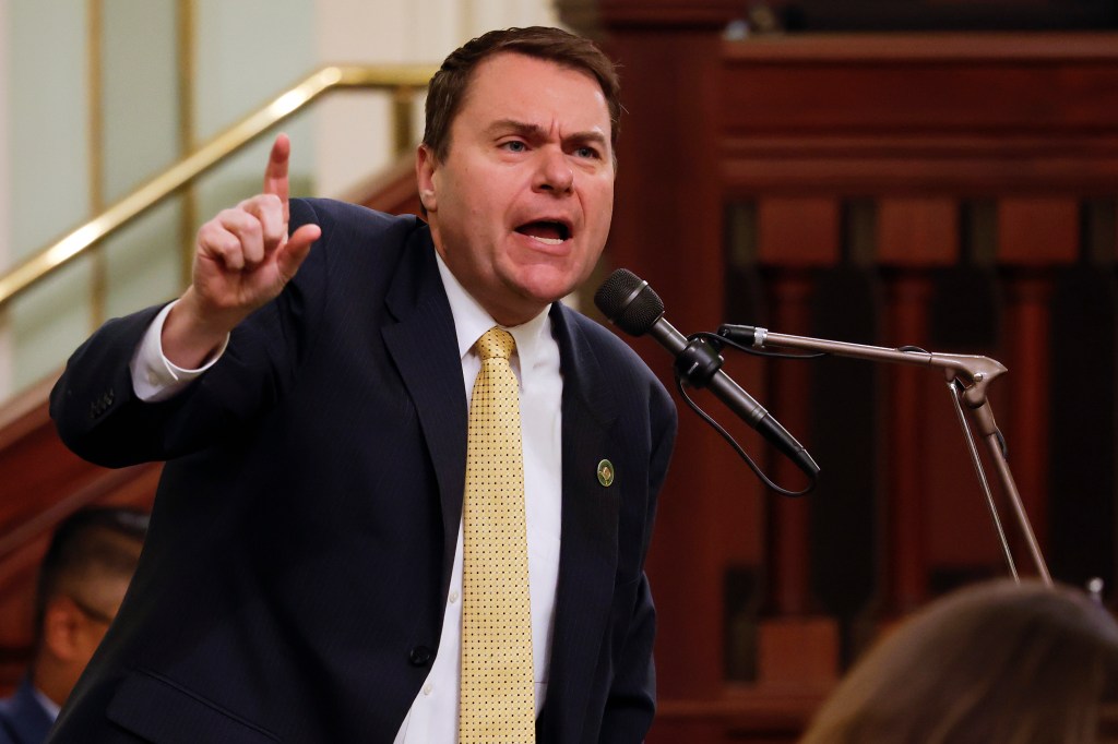 Republican Assembly Member Carl DeMaio speaks at the California State Capitol.