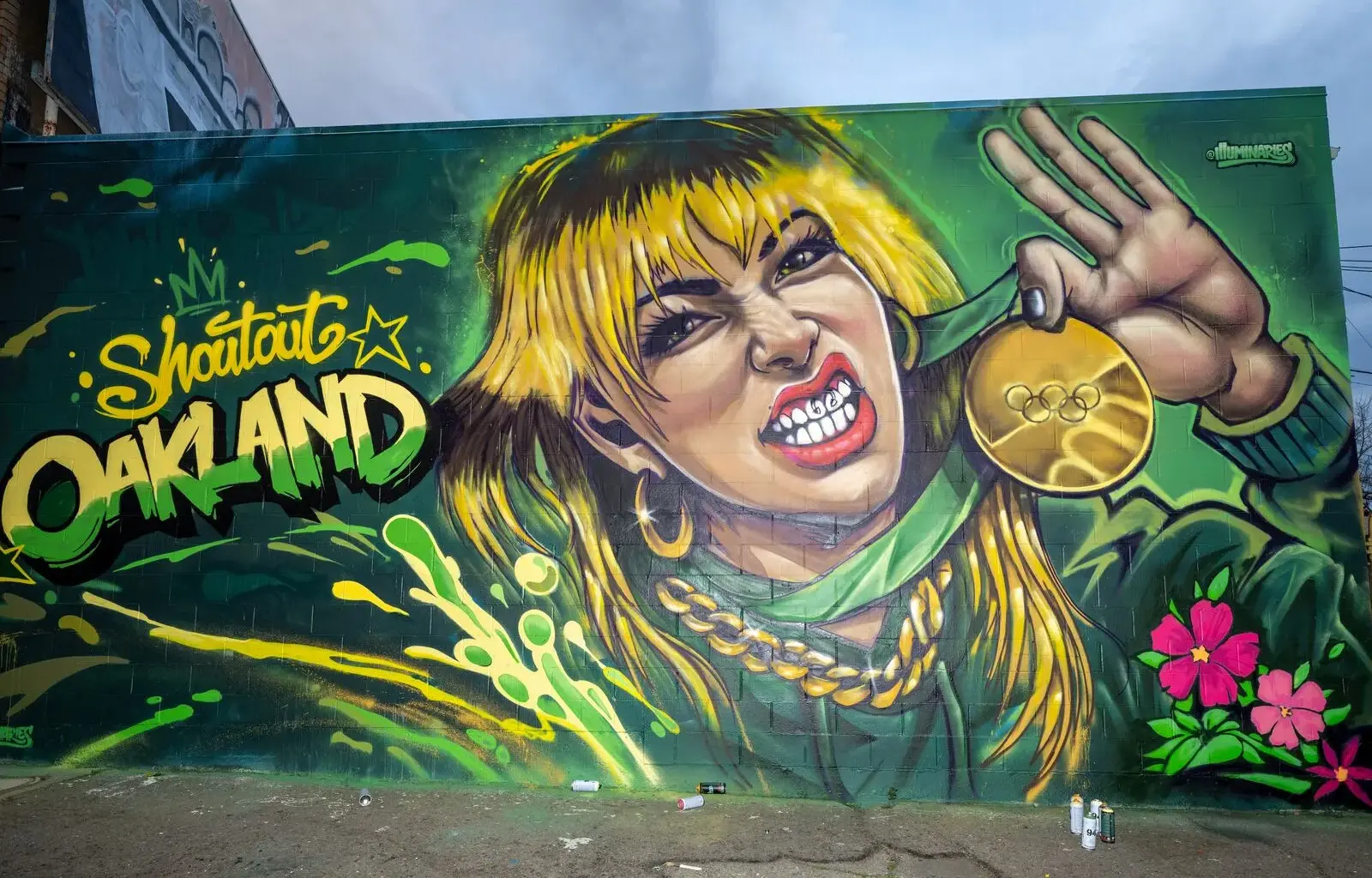 Major mural of Oakland Olympic champ Alysa Liu goes up in Temescal