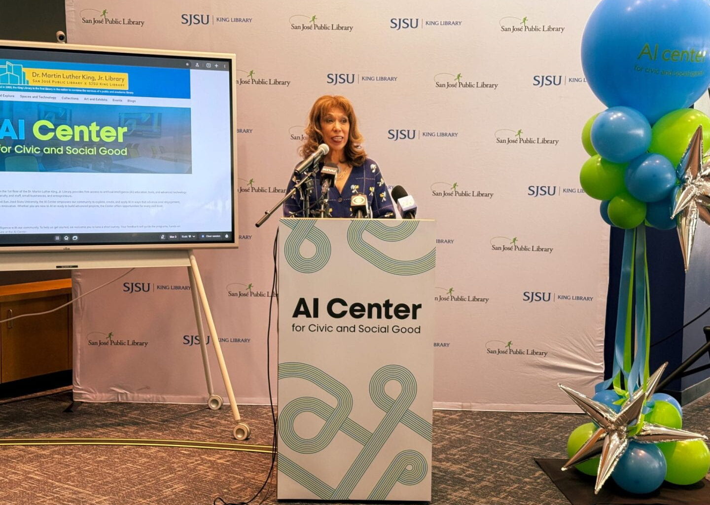 SJSU President Cynthia Teniente-Matson, AI Center for Social and Civic Good, King Library, City of San José