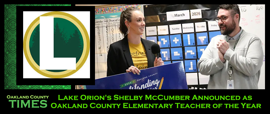 Lake Orion's Shelby McCumber Announced as Oakland County Elementary Teacher of the Year