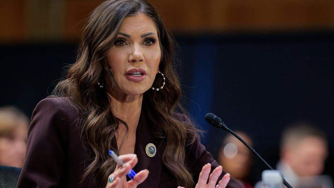 Secretary of Homeland Security Kristi Noem testifies before the Senate Judiciary Committee in the Dirksen Senate Office Building on March 03, 2026 in Washington, D.C.
