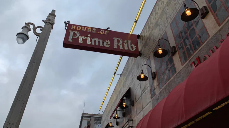 Exterior of House of Prime Rib restaurant in San Francisco
