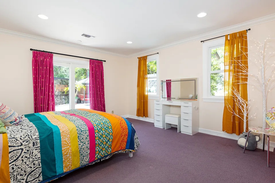 Farr explains she chose different paint hues for each room so that "the colors change as you go through."
