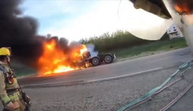 Semi-truck bursts into flames in Fresno County - WSVN 7News | Miami News, Weather, Sports