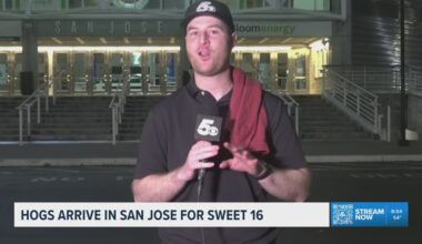 Arkansas Razorbacks land in San Jose for NCAA March Madness Sweet 16