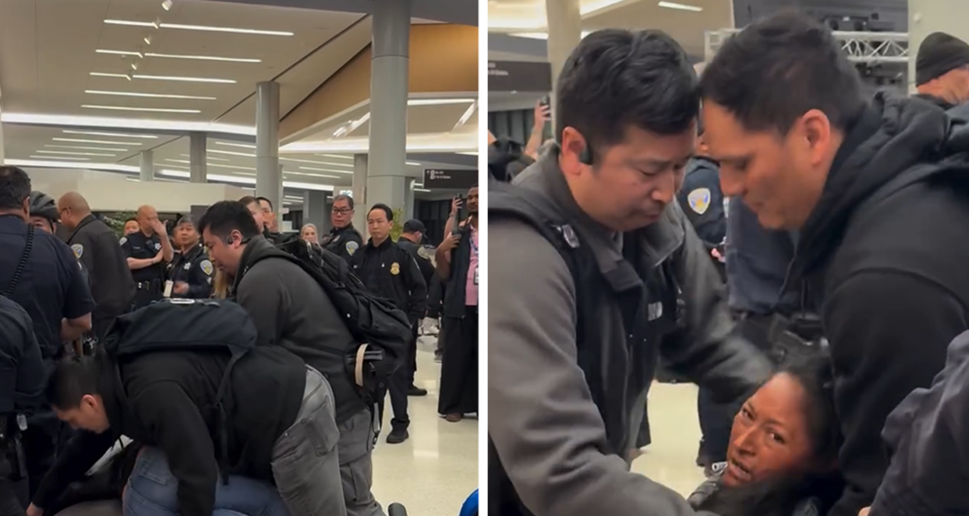 ICE Officers Handcuff a Mother at San Francisco Airport, on Video