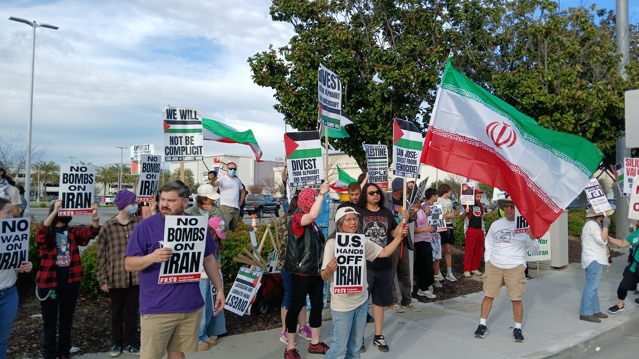 San Jose protest against the war on Iran.