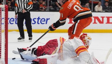 Gauthier scores 2 goals and Ducks edge Flames 3-2 in shootout for 8th straight home win :: WRAL.com