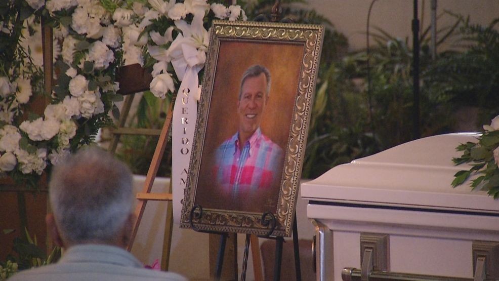 Jose Arredondo's portrait next to his casket, Thursday July 25, 2019. (KBAK/KBFX)