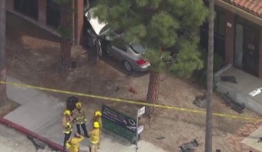 Car plows into Wilmington Branch Library following 2-vehicle crash