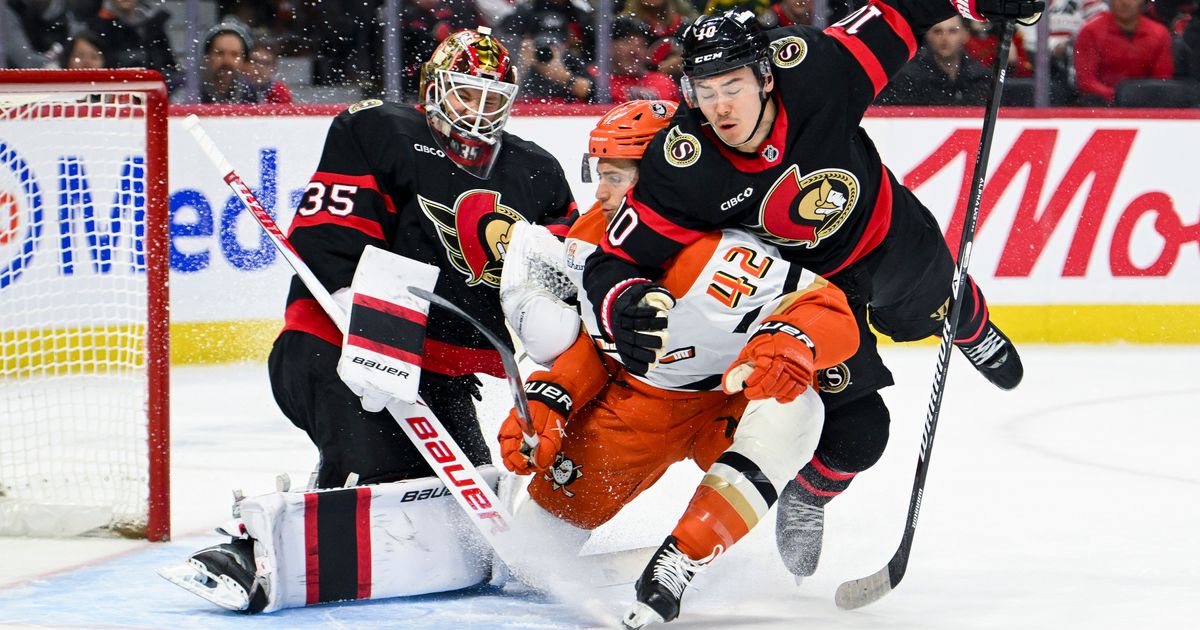 Ullmark earns second shutout of the season as Senators blank Ducks 2-0 :: WRAL.com