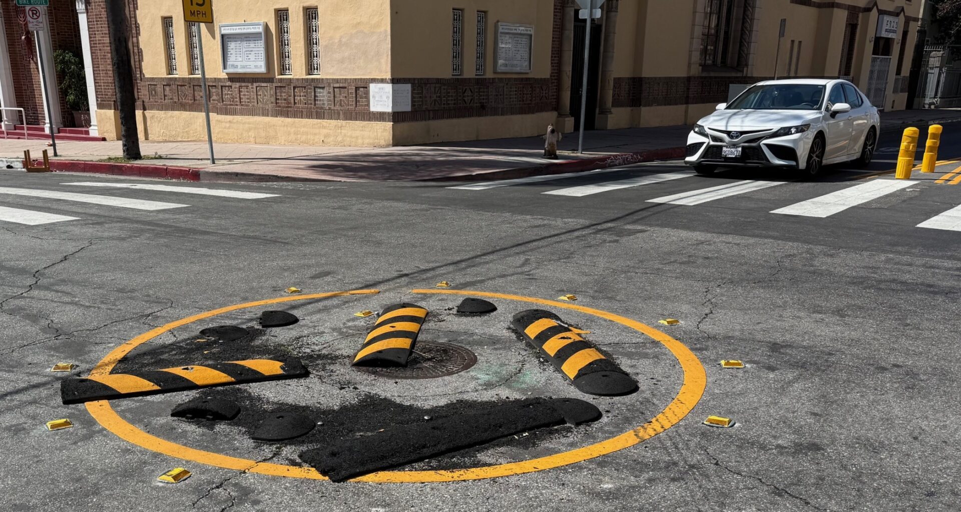 Why We Can't Have Nice Things: Drivers are Destroying Ktown Mini-Traffic Circle