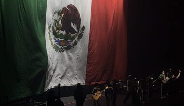 The Mexican flag on display at the Peso Pluma concert on Tuesday, March 11. 2026 at the Savemart Center in Fresno.