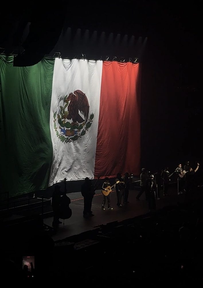 The Mexican flag on display at the Peso Pluma concert on Tuesday, March 11. 2026 at the Savemart Center in Fresno.