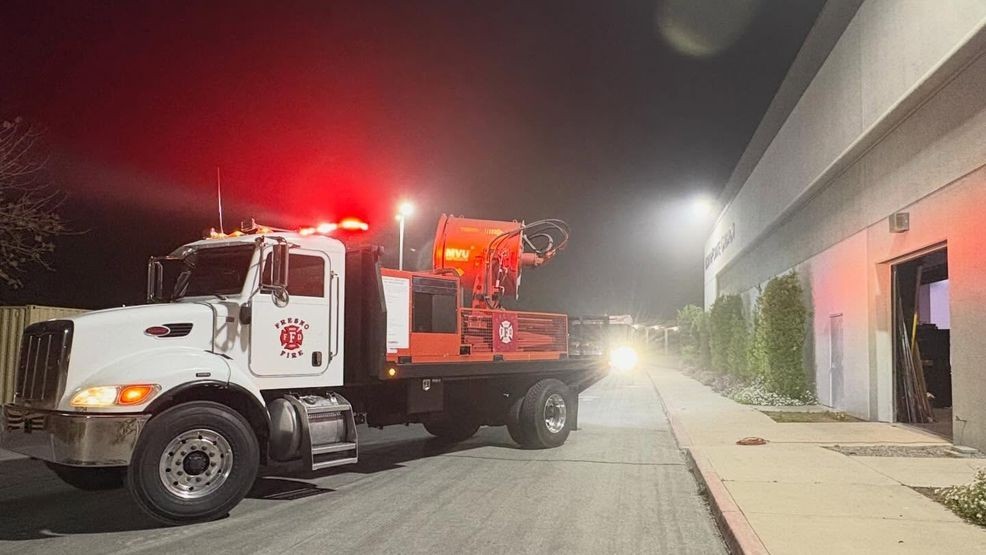 Crews requested the Mobile Ventilation Unit, a large vehicle-mounted fan, to clear the haze and return the building to normal conditions. (Photo: Fresno Fire Department)