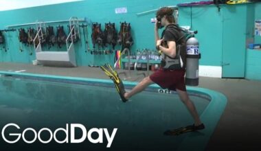 Ryan is getting a diving lesson with Dolphin Scuba Center