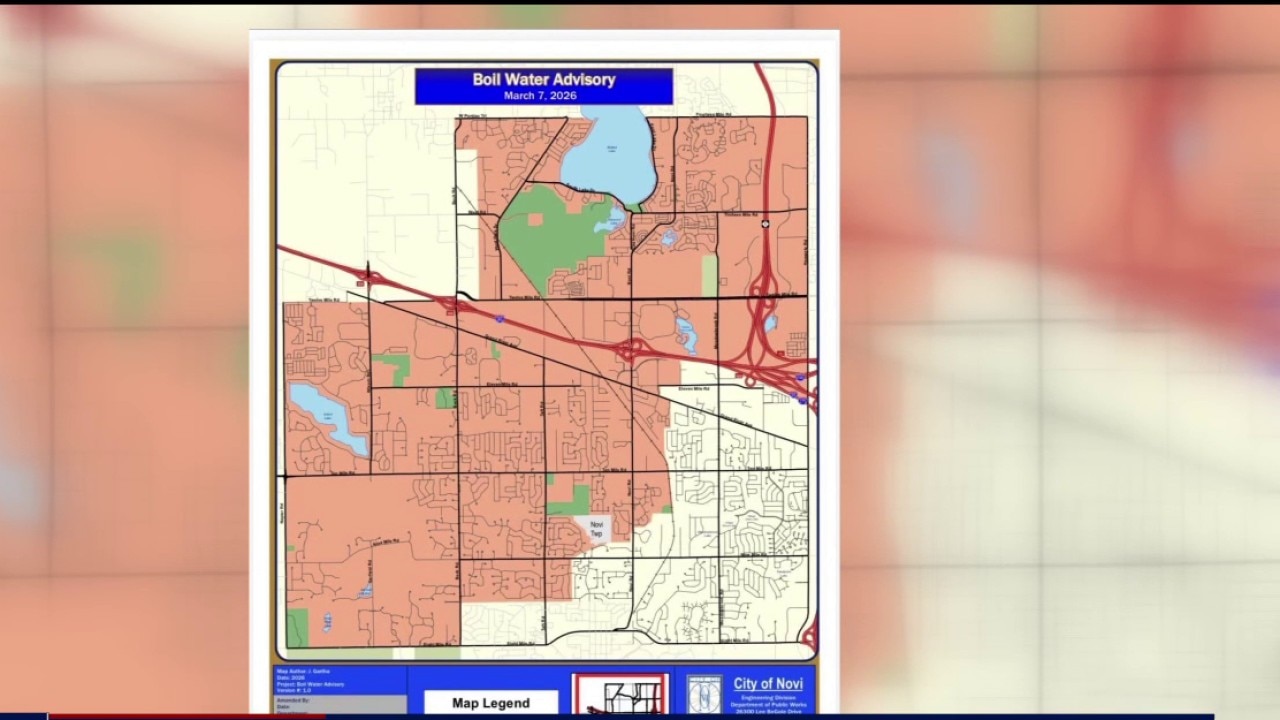 Boil water advisory in Novi due to large water main break