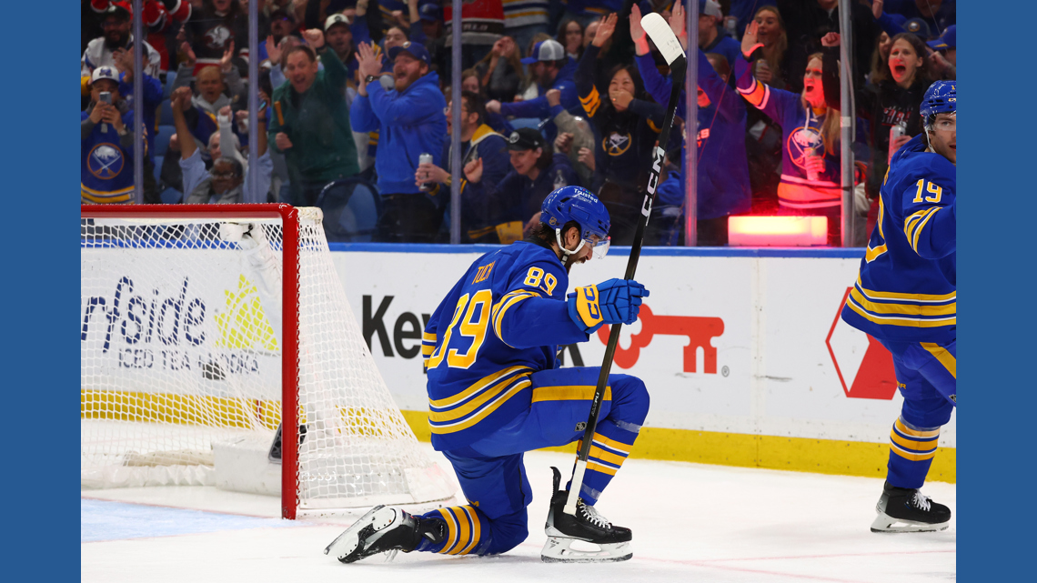 Jack Quinn scores 3 and Buffalo Sabres beat San Jose Sharks 6-3 for 8th straight win