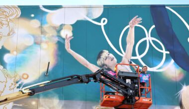 Another Alysa Liu mural in Oakland — this one with Kristi Yamaguchi
