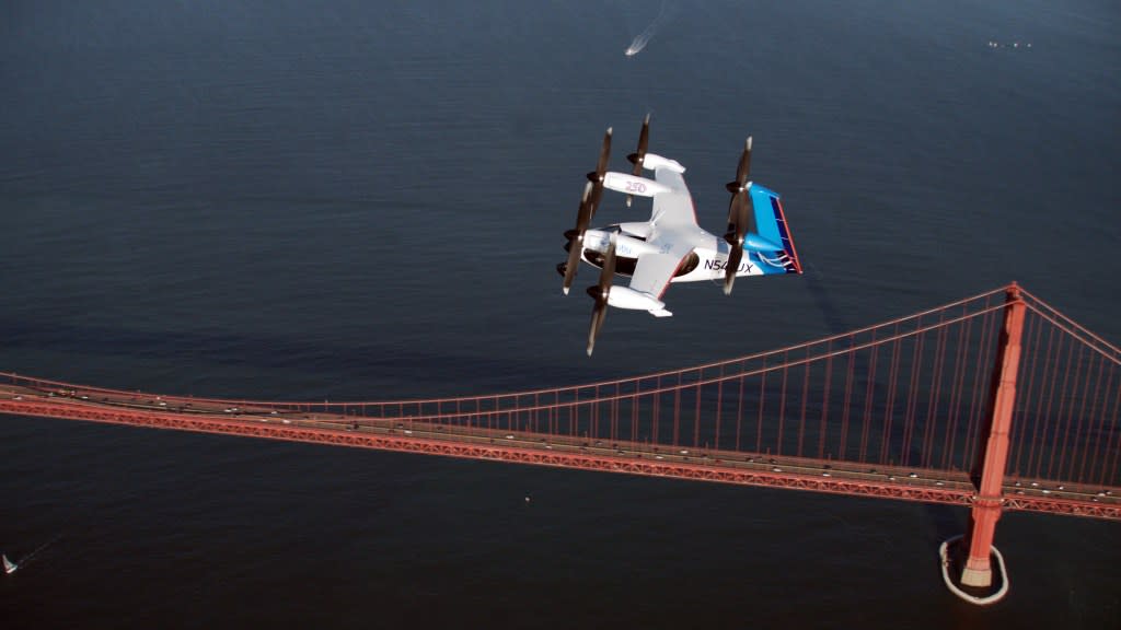 Joby’s all-electric four-passenger aircraft is being tested in California and planning to launch services, aiming for the 2028 Olympics. Joby