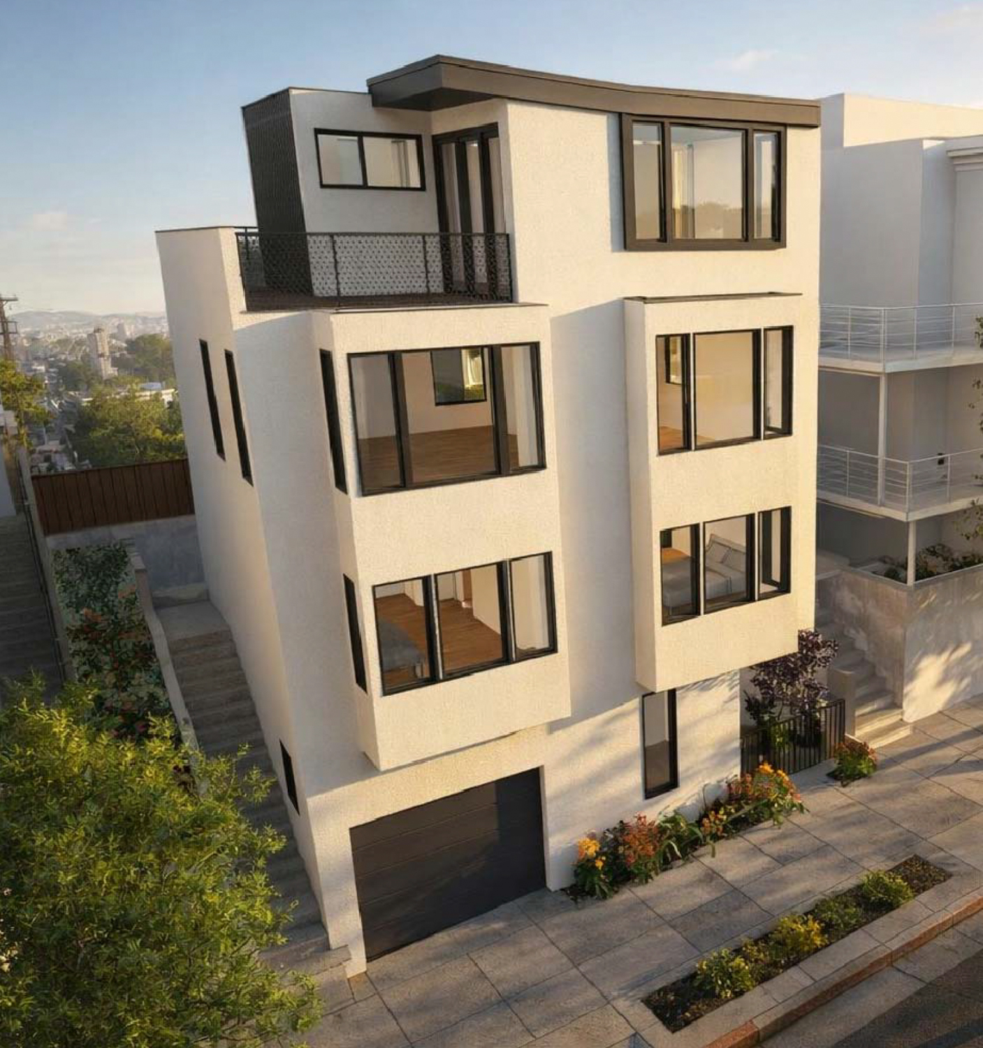 853 Church Street drone view, rendering by Troy Kashanipour Architecture