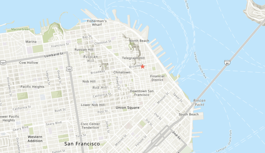 875 Sansome Street Site Location, image via ArcGIS Online