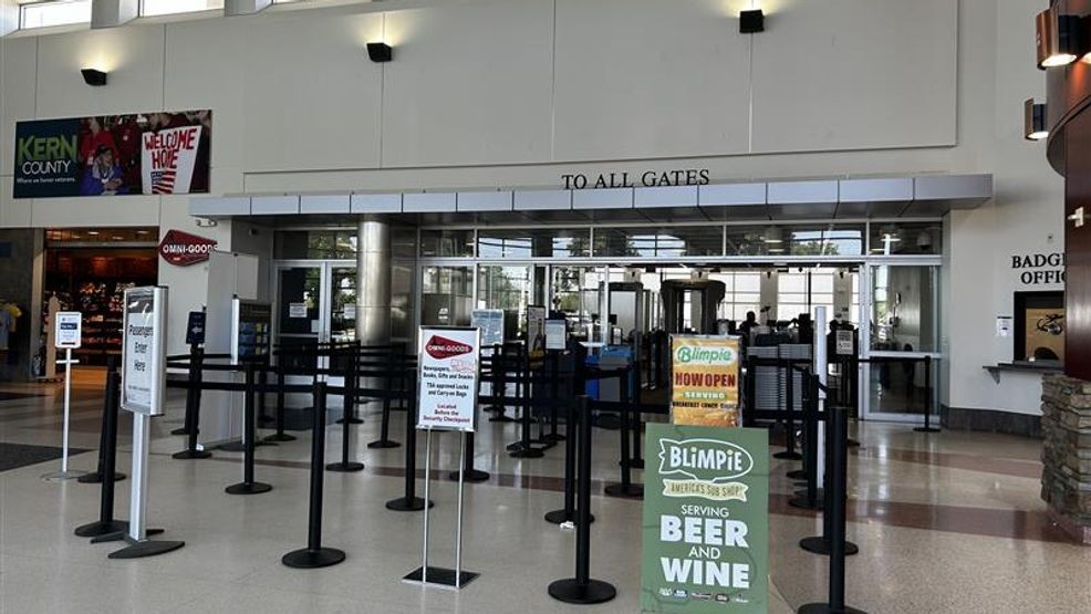 Meadows Field Airport's TSA entrance{ }{p}{/p}