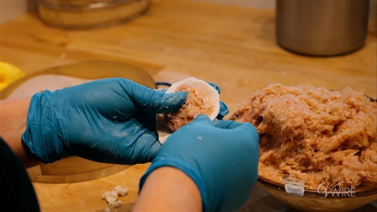 A chef making dumplings at Dumpling U in Fresno. (GV Wire/Eric Martinez)