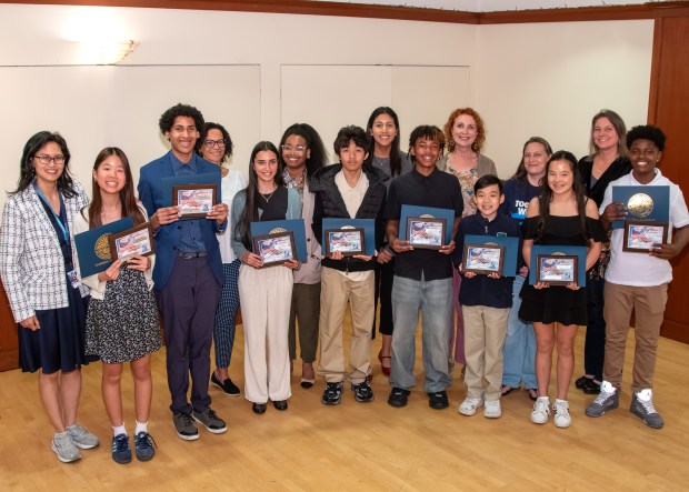 The Kiwanis Club of Alameda on March 11 honored eight local eighth-graders as 2026 Hope of America awardees in a luncheon for the students, their teachers and their families at Alameda's Elks Lodge. (photo courtesy Al Wright Raintree Studios via Patricia Bowen)