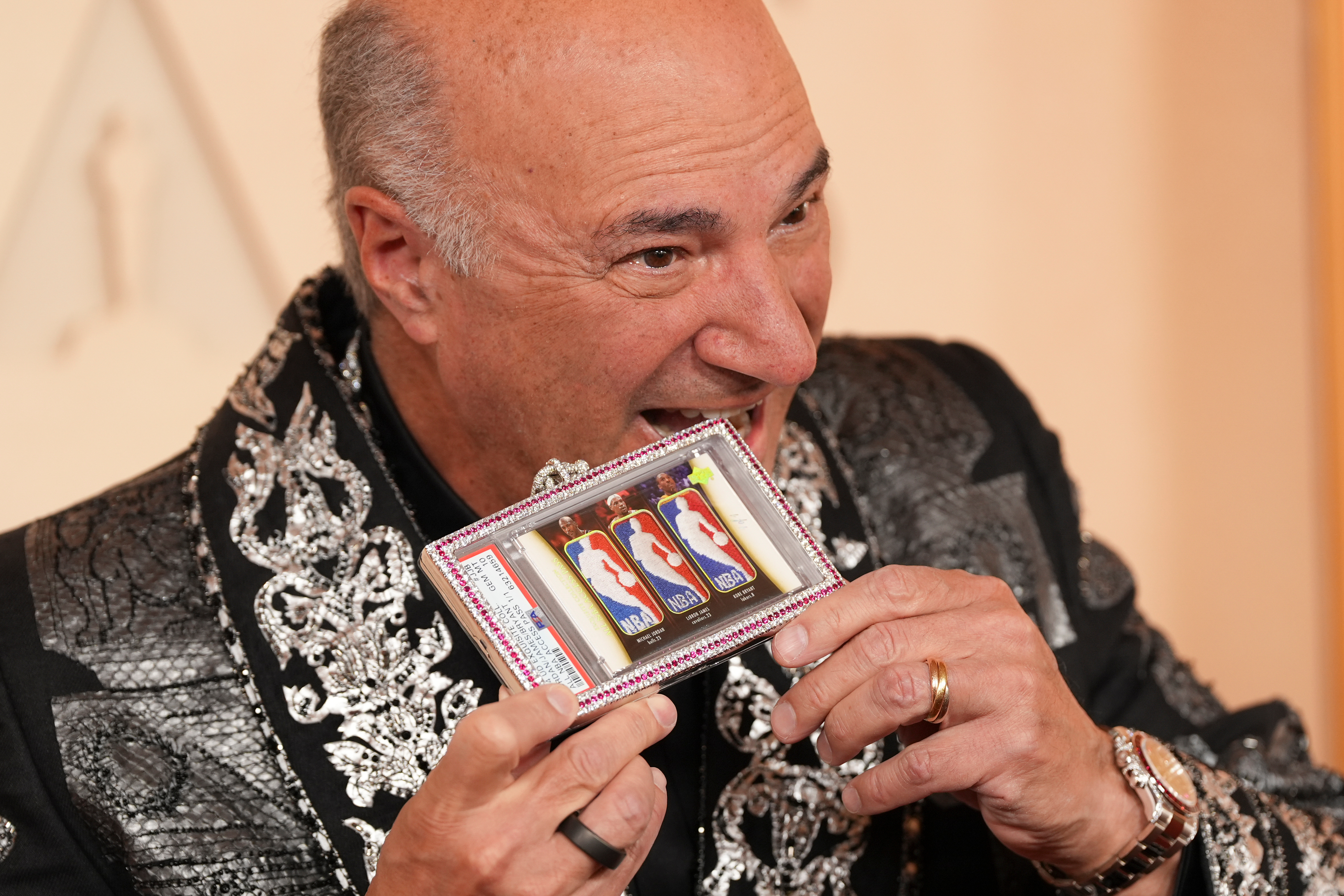 Kevin O’Leary arrives at the Oscars on Sunday, March 15, 2026, at the Dolby Theatre in Los Angeles. (AP Photo/Gregory Bull)
