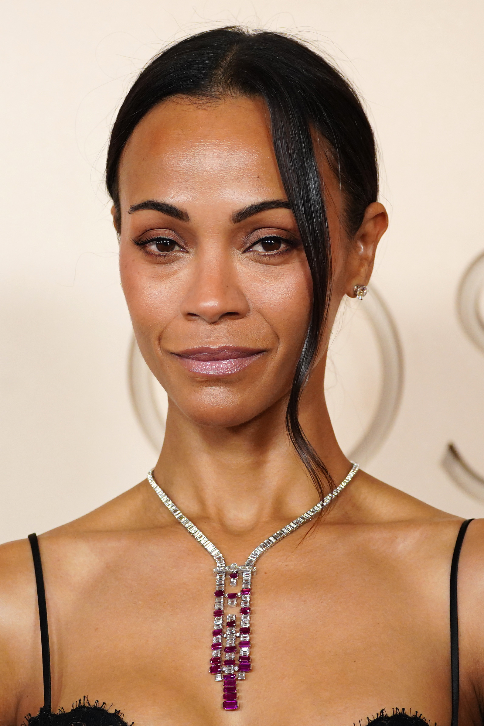 Zoe Saldana arrives at the Oscars on Sunday, March 15, 2026, at the Dolby Theatre in Los Angeles. (Photo by Jordan Strauss/Invision/AP)