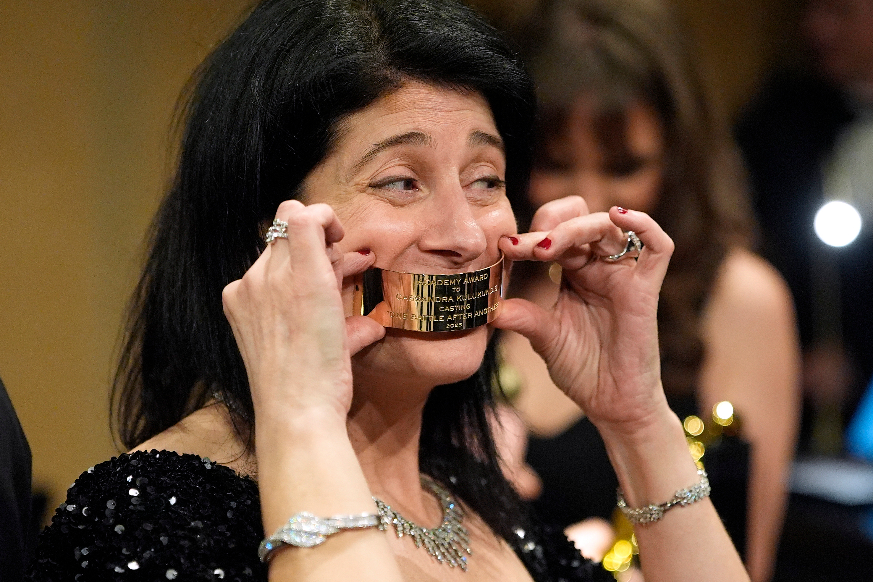 Cassandra Kulukundis, winner of the award for casting for “One Battle After Another,” attends the Governors Ball after the Oscars on Sunday, March 15, 2026, in Los Angeles. (AP Photo/John Locher)