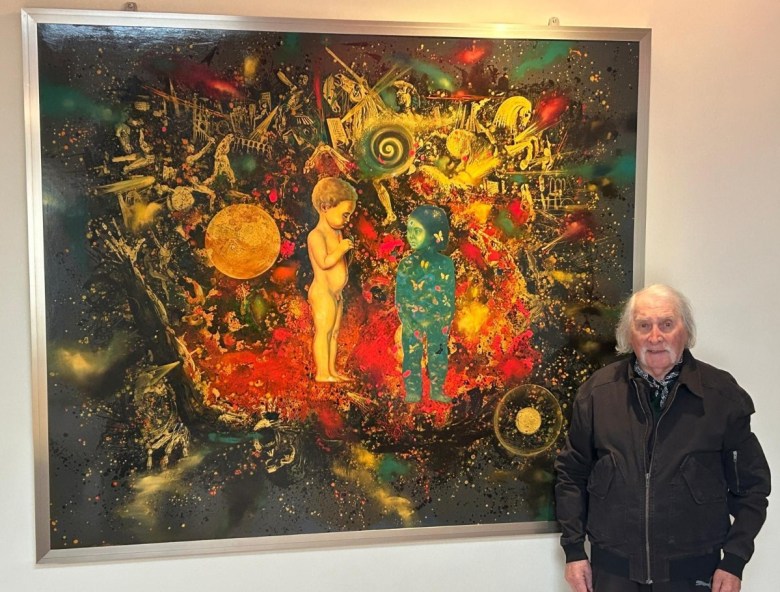 Aladino Ghioni with painting