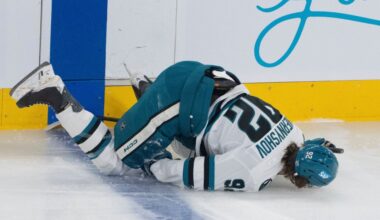 San Jose Sharks’ Igor Chernyshov injured in game against Montreal Canadiens