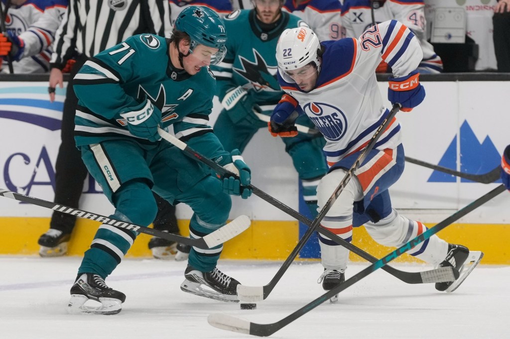San Jose Sharks, Macklin Celebrini beat Edmonton Oilers