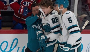 San Jose Sharks’ Igor Chernyshov injured in game against Montreal Canadiens