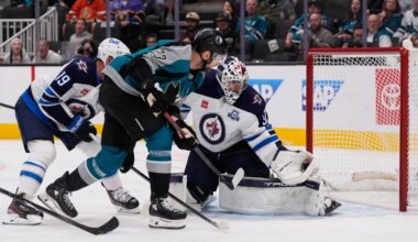 Michael Misa, San Jose Sharks beat Winnipeg Jets, Connor Hellebuyck