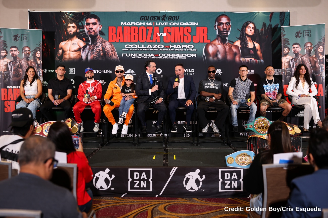 Barboza-Sims card brings Rocha-Diaz clash to Anaheim