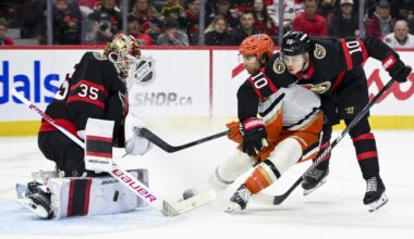 Ullmark earns second shutout of the season as Senators blank Ducks