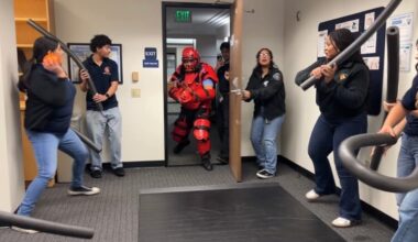 People participate in a hands-on exercise during Active Shooter Response Training