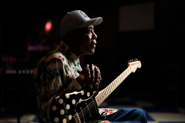 Buddy Guy poses for a portrait at Buddy Guy's Legends on June 10, 2024 in Chicago. (Armando L. Sanchez/Chicago Tribune)