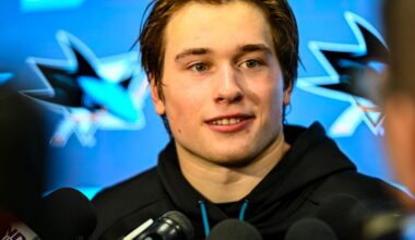 Sharks Locker Room: What Makes Chernyshov-Celebrini-Smith Line Click?