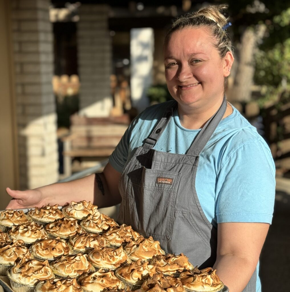 Woman holds pastries